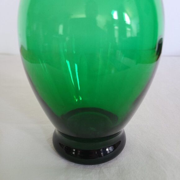 Vintage Anchor Hocking MCM Emerald Forest Green Coolidge Glass Anchor Glass Vase - Picture 3 of 12